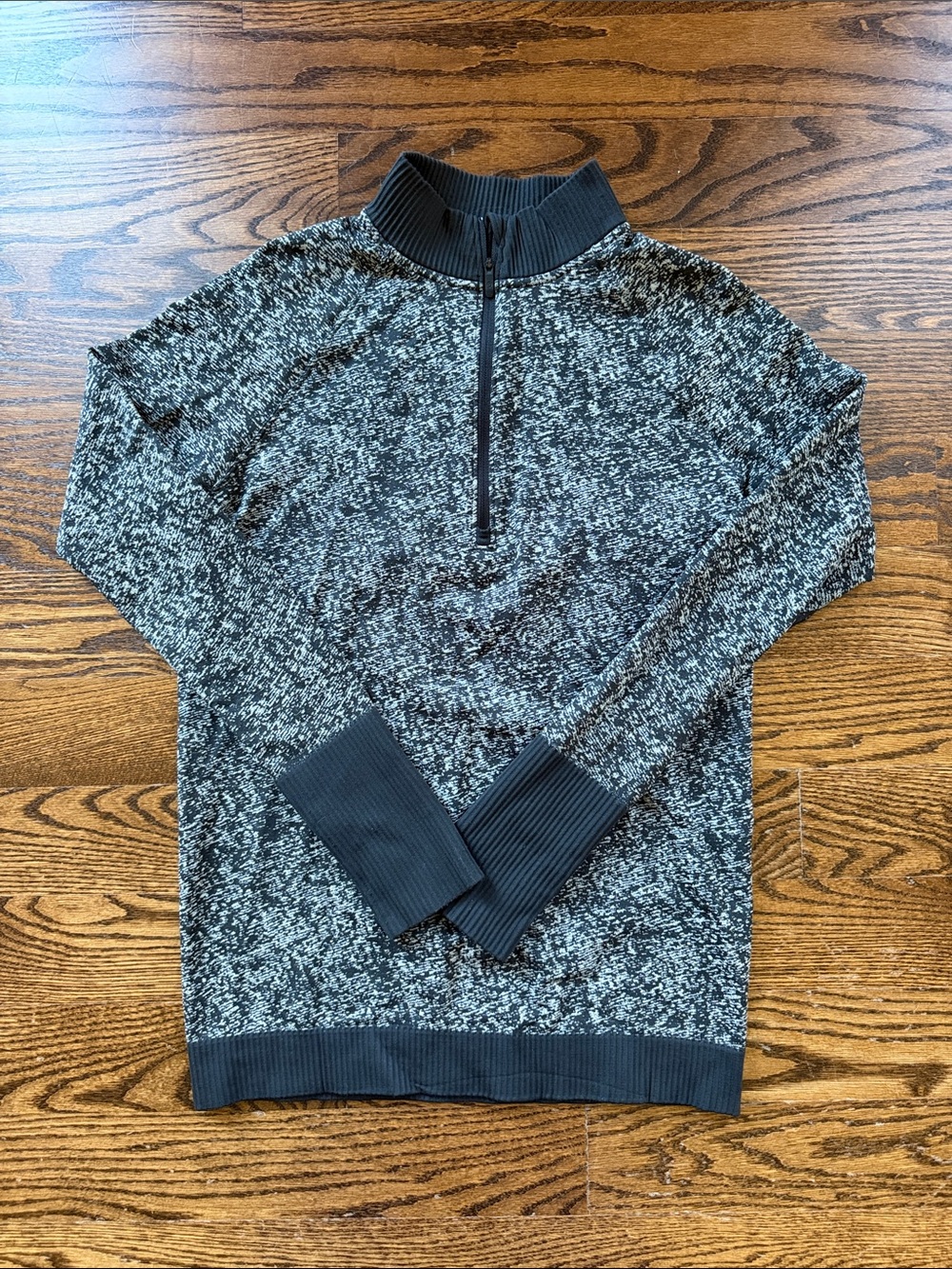 lululemon athletica Women’s Black & White Marled Half-Zip Sweater